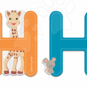 Janod dřevěné písmeno H Sophie The Giraffe 09552 oranžové tyrkysové