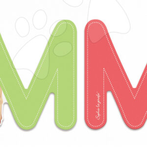 Janod dřevěné písmeno M Sophie The Giraffe 09557 zelené červené