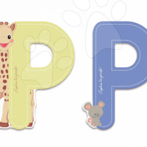 Janod dřevěné písmeno P Sophie The Giraffe 09560 béžové modré