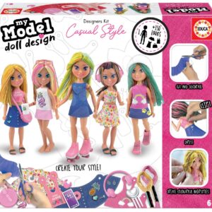 Kreativní tvoření My Model Doll Design Casual Style Educa vyrob si vlastní městské panenky 5 modelů od 6 let
