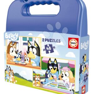 Puzzle Bluey Educa 2 x 48 dílků v kufříku od 4 let
