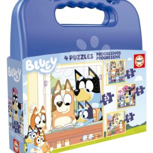 Puzzle Bluey Progressive Educa 12-16-20-25 dílků v kufříku
