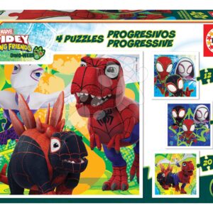 Puzzle Spidey Dino Marvel Progressive Educa progresivní 12-16-20-25 dílků