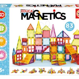 Stavebnice 3D magnetická extra velká  Magnetics Building Tiles Educa 83 barevných dílků