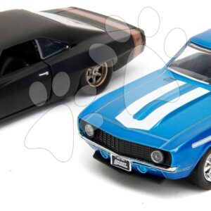 Autíčka Chevrolet Camaro 1969 a Dodge Charger Wide Body 1968 Fast & Furious Twin Pack Jada kovová s otevíratelnými dveřmi délka 13 cm 1:32