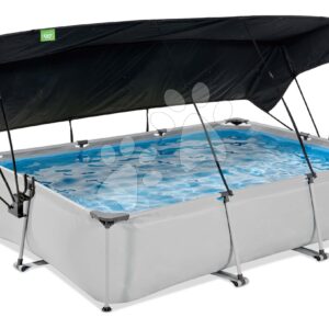 Bazén se stříškou a filtrací Soft Grey pool Exit Toys ocelová konstrukce 300*200*65 cm šedý od 6 let