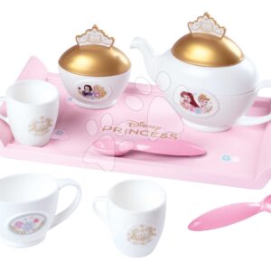 Čajová souprava na tácku Disney Princess Tea set Smoby růžová s 8 doplňky