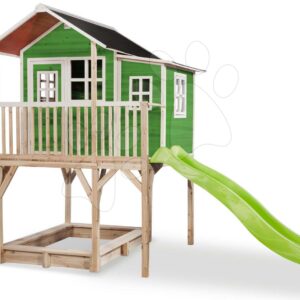 Domeček cedrový na pilířích Loft 750 Green Exit Toys velký s voděodolnou střechou pískovištěm a 2