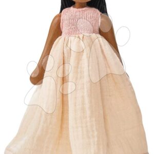 Dřevěná panenka v šatech Lola Wooden Doll Tender Leaf Toys s pohyblivýma rukama a nohama 25 cm výška