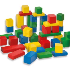 Dřevěné kostky Coloured Wooden Blocks Eichhorn barevné 50 kusů od 12 měsíců velikost 2