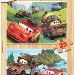 Dřevěné puzzle Cars 3 Educa 2 x 25 dílků od 4 let