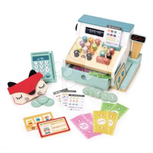 Dřevěný platební terminál General Stores Till Tender Leaf Toys se skenerem a doplňky