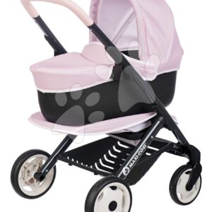 Kočárek trojkombinace Puschair Pink Maxi Cosi&Quinny Smoby hluboký sportovní a přenosná postýlka pro 42 cm panenku výška rukojeti 64 cm