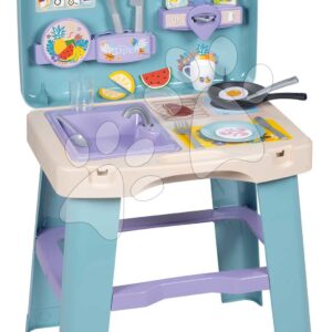 Kuchyňka v kufříku Stitch Kitchen Smoby přenosná s 20 doplňky a kuchyňským nářadím