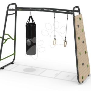 Multifunkční fitness centrum GetSet Monkeybar MB220 Exit Toys rozšiřitelné s gymnastickými kruhy boxovacím pytlem lezeckou stěnou a bradly