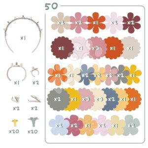 Náhradní materiál pro výrobu květinových šperků Crea Flower Jewelry Refill Smoby s bižuterií a květinovými lupínky 98 doplňků