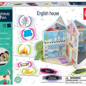 Naučná hra pro nejmenší English House Educa Učíme se výbavu rodinného domu v angličtině s obrázky 192 dílů od 5–12 let