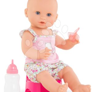 Panenka Emma pije a čurá Mon Grand Poupon Corolle s modrýma mrkacíma očima a 3 doplňky 36 cm od 24 měsíců