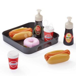 Potraviny na tácku Hot Dog 100% Chef Écoiffier s kečupem a majonézou 10 dílů od 18 měsíců