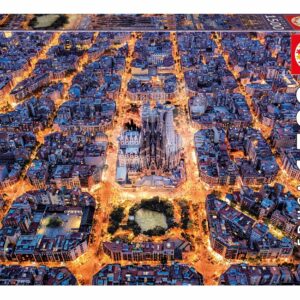 Puzzle Barcelona from the Air Educa 1500 dílků a Fix lepidlo