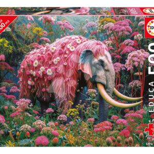 Puzzle Floral Elephant Educa 500 dílků a Fix lepidlo