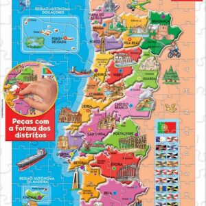 Puzzle Mapa Portugalska s monumenty Educa 150 dílků od 7 let