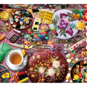 Puzzle The Sewing Table Educa 2000 dílků a Fix lepidlo