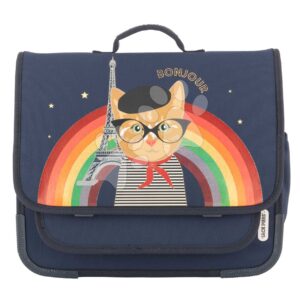 Školní aktovka Schoolbag Paris Large Paris Cat Jack Piers ergonomická luxusní provedení od 6 let 32*15*38 cm
