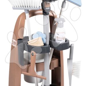 Úklidový vozík s tyčovým vysavačem Rowenta Trolley Upright Hoover Smoby s realistickým zvukem se smetákem mopem a 10 doplňků