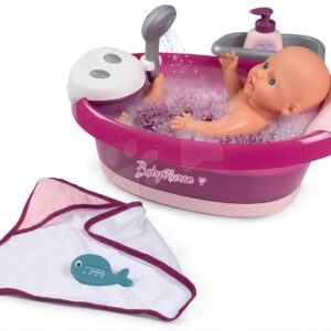Vanička s tekoucí vodou elektronická Violette Baby Nurse Smoby s jacuzzi koupelí a Led osvětlením pro 42 cm panenku