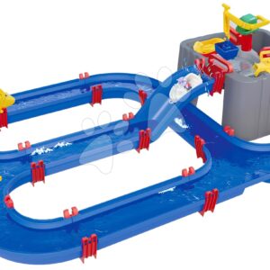 Vodní dráha s přístavem Harbour AquaPlay s jeřábem vodní pumpou a 3 loďky se 2 figurkami