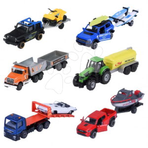 Autíčko s přívěsem City Trailer Majorette s pohyblivými částmi 13 cm délka 6 různých druhů