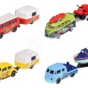 Autíčko s přívěsem VW The Originals Trailer Majorette kovové s odpružením 13 cm délka 4 druhy