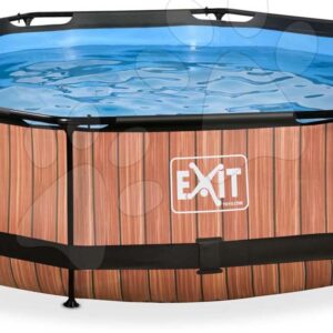 Bazén s filtrací Wood pool Exit Toys kruhový ocelová konstrukce 300*76 cm hnědý od 6 let