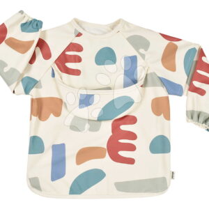 Bryndák 2v1 Bib with Removable Sleeves Playful Beaba s odnímatelnými rukávy voděodolný se vzorem od 4 měsíců
