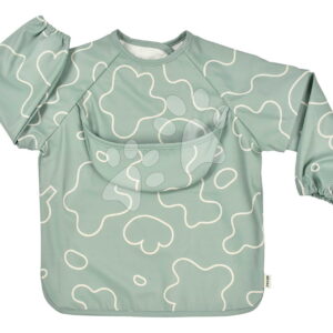 Bryndák 2v1 Bib with Removable Sleeves Sage Green Beaba s odnímatelnými rukávy voděodolný zelený od 4 měsíců