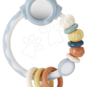 Chrastítko Shake & Spin Rattling Ring Muted Color Infantino se zrcátkem od 0 měsíců