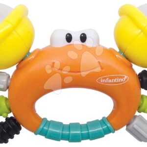 Chrastítko s kousátkem Krab Rattle & Teether Sand Crab Infantino od 0 měsíců