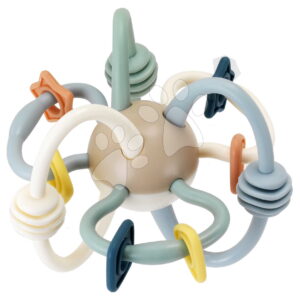 Chrastítko s kousátky Rattle & Teether Bendy Tubes Muted Color Infantino s korálky a zvuky od 3 měsíců