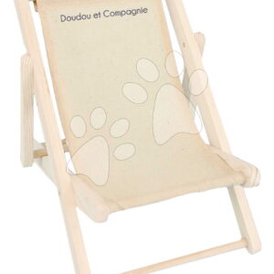 Dřevěná plážová židle pro panenky Folding Deckchair My little furniture Jolijou pro panenky a plyšové hračky o velikosti 35 cm