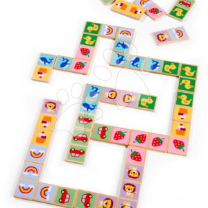 Dřevěné domino Zvířátka a objekty Games Eichhorn 28 dílků