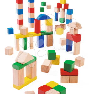 Dřevěné kostky Wooden Blocks Coloured Eichhorn barevné 75 kusů velikost 25 mm od 12 měsíců
