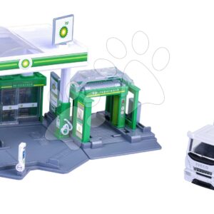 Garáž čerpací stanice s myčkou BP Petrol Station Majorette s kovovým modelem autíčka Iveco od 5 let