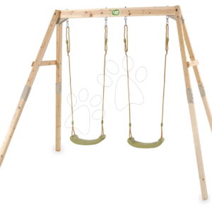 Houpačka z cypřišového dřeva Silvi Double Swing Exit Toys se dvěma sedadly s nastavitelnou výškou