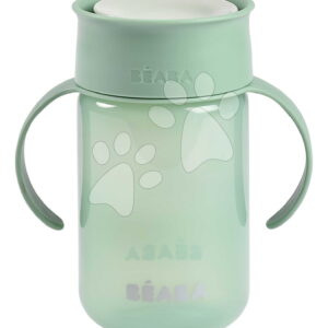 Hrnek pro miminka 360° Learning Cup Sage Green Beaba k samostatnému pití 340 ml zelený od 12 měsíců