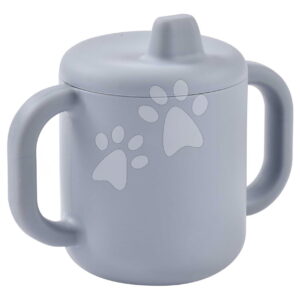 Hrnek pro miminka Silicone Training Cup Pebble Beaba s víčkem pro samostatné pití šedý od 8 měsíců