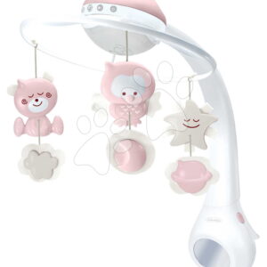 Hudební kolotoč nad postýlku 3v1 Projector Musical Mobile Dusty Pink Infantino s projektorem a nočním světlem růžový od 0 měsíců