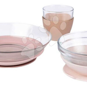 Jídelní souprava ze skla Duralex Glass Meal Set Cotton Candy Beaba z vysoce kvalitního temperovaného materiálu od 4 měsíců