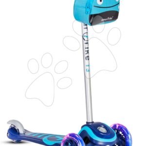 Koloběžka T3 smarTrike se svítícími koly a batohem nosnost 20 kg modrá od 24 měsíců