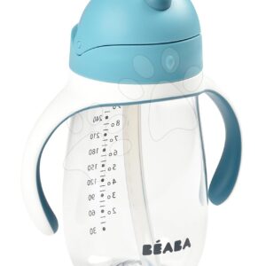 Láhev Bidon na učení pití Beaba Learning Cup 2in1 Windy Blue 300 ml s brčkem modrá od 8 měsíců